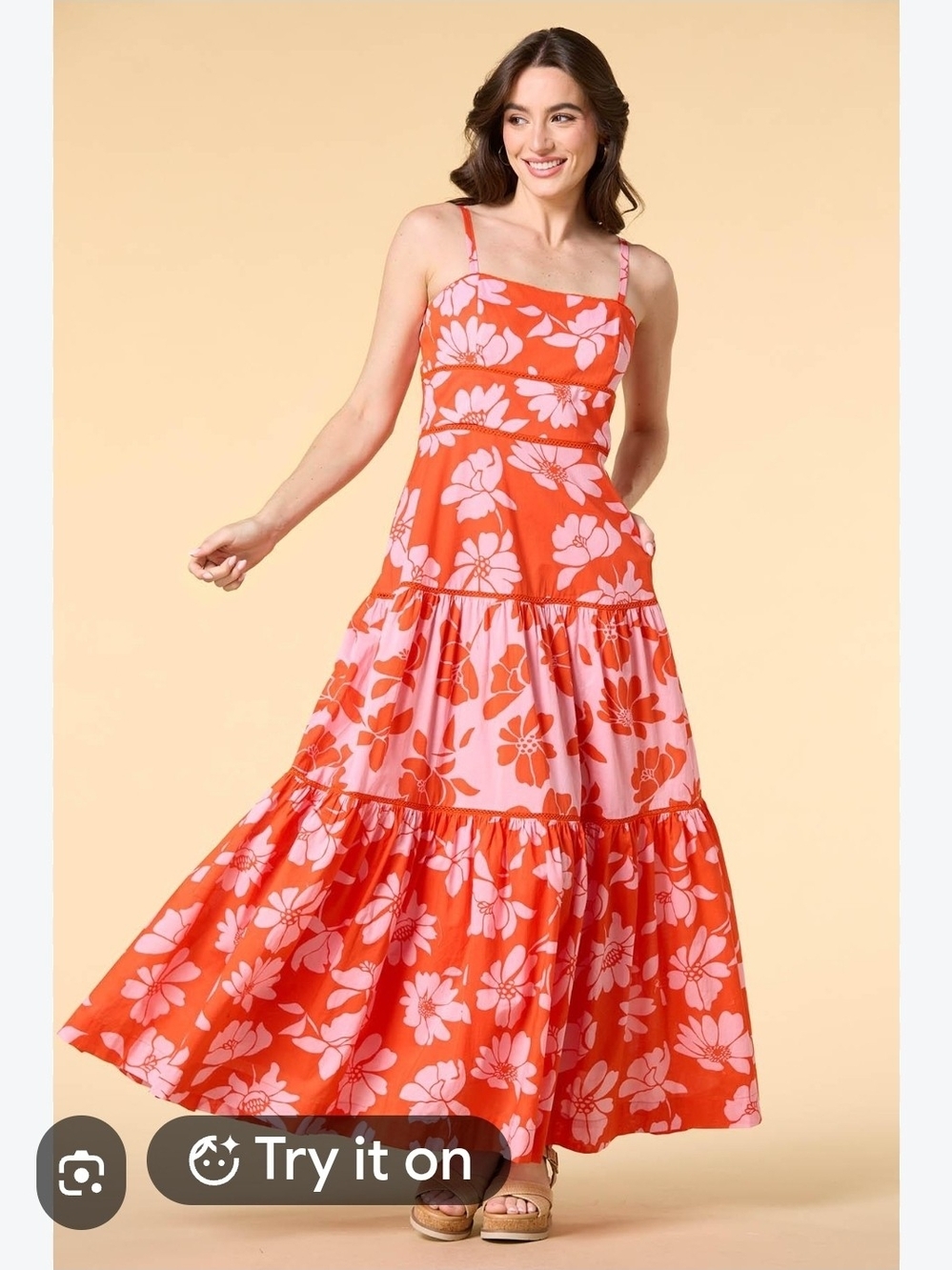 Nwt Taylor Tiered Square Neck Floral Dress Size 4
